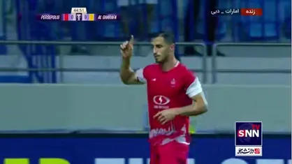 گل اول پرسپولیس به الغرافه در دقیقه ۴۵