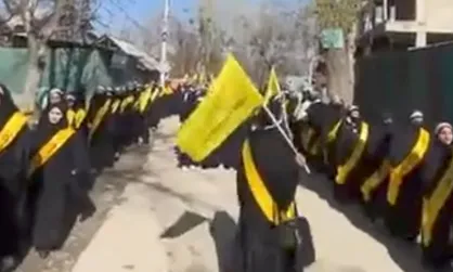 دسته بانوان روستایی در کشمیر در روز قدس