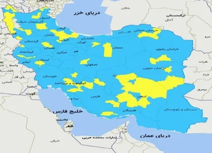 تعداد شهرستان&zwnj;های قرمز و نارنجی کرونا به صفر رسید