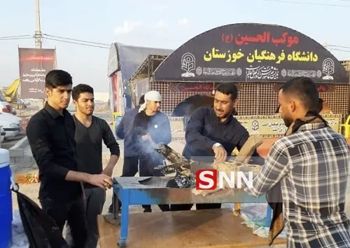 خدمت رسانی دانشجویان اندیمشکی در موکب دانشگاه فرهنگیان خوزستان به زوار حسینی
