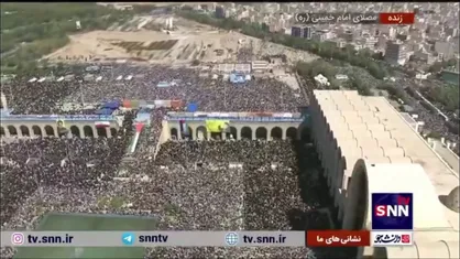 تصویر هوایی از جمیعت بی انتهای مردم در خیابان&zwnj;های اطراف مصلی