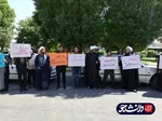 تجمع دانشجویان انجمن اسلامی دانشگاه شهید چمران اهواز در حمایت از کارگران هپکو در نماز جمعه
