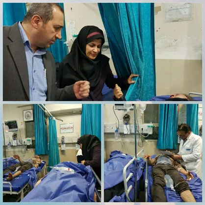 معاون درمان دانشگاه جندی شاپور اهواز از دانش آموزان مصدوم شده راهیان نور عیادت کرد