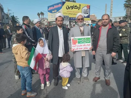 حضور حماسی ترکمن&zwnj;های اهل سنت غرب گلستان در راهپیمایی ۲۲ بهمن+فیلم