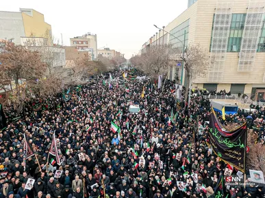 اجتماع مردمی در سوگ شهادت رهبر انقلاب در تبریز.