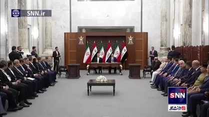 مراسم امضای ۱۴ تفاهم&zwnj;نامه در زمینه&zwnj;ها و بخش&zwnj;های مختلف با حضور نخست وزیر عراق و رئیس جمهور ایران برگزار شد