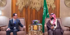 دیدار بن سلمان و وزیر خزانه‌داری آمریکا در ریاض