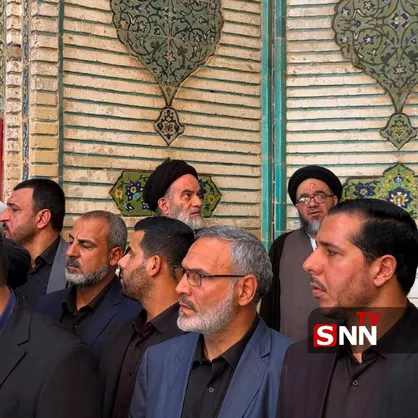حضور فرزندان آیت&zwnj;الله سیستانی در مراسم وداع با رهبر شهید