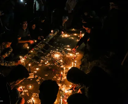 دانشجویان با روشن کردن شمع، یاد آیت&zwnj;الله شاهرودی و دانشجویان علوم و تحقیقات را گرامی داشتند