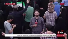 گزارش خبرنگار SNNTV از تجمع پرشور مردم به پاس قدردانی از نیرو‌های مسلح جمهوری اسلامی ایران در عملیات وعده صادق ۳ و بشارت فتح در میدان انقلاب تهران