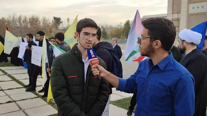 تجمع دانشجویان دانشگاه فردوسی در حمایت از آتش&zwnj;بس پیروزمندانه ملت مقاوم لبنان +فیلم