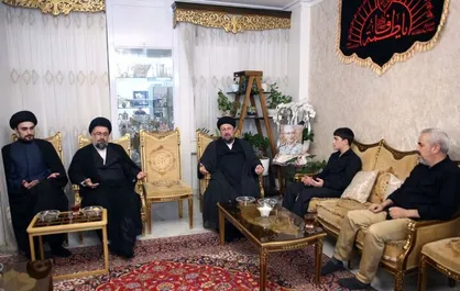دیدار سید حسن خمینی با خانواده سپهبد شهید محمد باقری