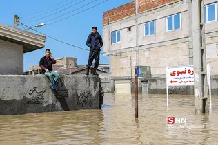 روستای آق قلا در چهارمین روز جاری شدن سیل