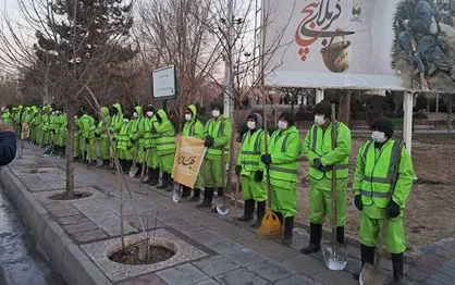 اقدامات خدمات شهری منطقه ۵ در طرح بهاران خدمت