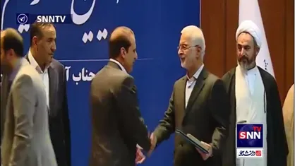 اعطای حکم احمد کرمی استاندار ایلام توسط اسکندر مومنی وزیر کشور