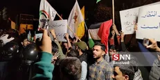 تجمع مردم و دانشجویان مقابل سفارت سوئیس در اعتراض به جنایات رژیم صهیونیستی +فیلم و عکس