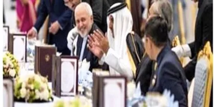 حضور ظریف در ضیافت شام امیر قطر