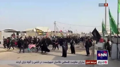 تردد زوار اربعین در مسیر نجف به کربلا