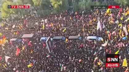 حضور میلیونی مردم در مراسم تشییع پیکر رهبر شهید ایران در نجف