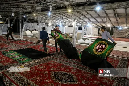 مراسم سیاه پوش کردن مسجد دانشگاه امام صادق(ع)
