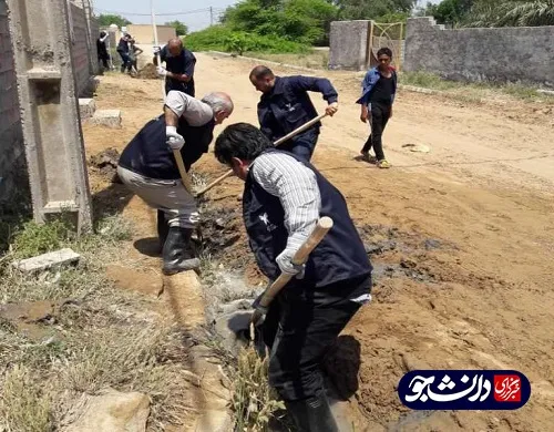 فعالیت جهادگران دانشگاه آزاد خوزستان در مناطق سیل زده