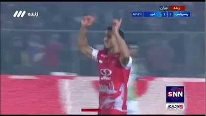 گل اول پرسپولیس به خیبر خرم آباد توسط علی علیپور