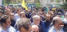حضور وزیر فرهنگ و ارشاد اسلامی در آیین تشییع شهدای اقتدار در تهران