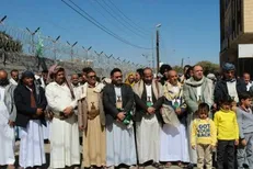 تجمع یمنی‌ها در مخالفت با راهزنی دریایی ائتلاف سعودی