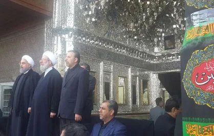 روحانی در جمع عزاداران حسینی در حرم حضرت عبدالعظیم (ع) حضور یافت