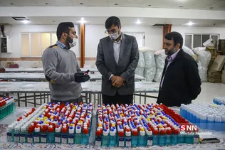 بازدید رئیس سازمان بسیج از کارگاه تولید ماسک و مواد ضدعفونی در لانه جاسوسی آمریکا