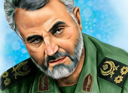 طرح چهره سردار شهید قاسم سلیمانی