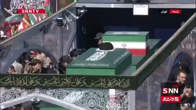 نمایی متفاوت از کاروان حامل پیکر مطهر رهبر شهید