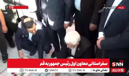 ادای احترام عارف به مقام شامخ شهدا در گلزار شهدای قم + فیلم