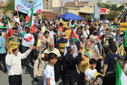 راهپیمایی روز جهانی قدس با حضور مردم همیشه در صحنه اهواز برگزار شد+فیلم