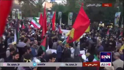 دسته عزاداری مردم برای شهید سید حسن نصرالله به میدان فلسطین تهران رسید
