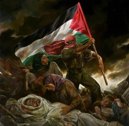 نقاشی جدید حسن روح&zwnj;الامین در حمایت از مردم مظلوم فلسطین