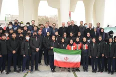 برگزاری مراسم بدرقه کاروان کاراته ایران با حضور وزیر ورزش در مزار شهدای گمنام