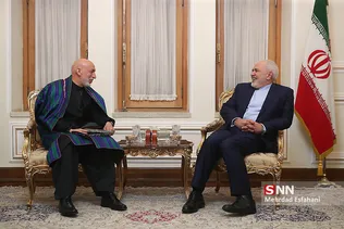 دیدار محمدجواد ظریف و حامد کرزای رئیس جمهور سابق افغانستان