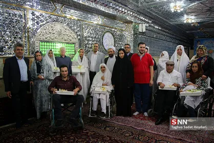 پیوند آسمانی هشت زوج معلول در امام زاده صالح (ع)