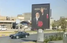 تصاویر رهبر شهید امت در طریق نجف به کربلا در آستانه برگزاری مراسم تشییع در عراق