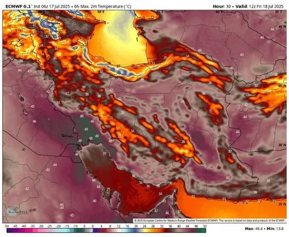 رکورد دمای هوا گرم در ایران؛ موج جدید گرما از امروز وارد کشور می&zwnj;شود