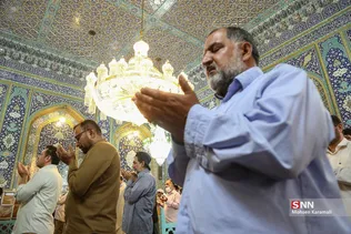 نماز عید قربان در حرم بانوی کرامت