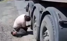 ببینید| دستگیری عامل تهدید راننده تریلی اردبیل