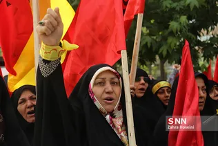 تجمع مردمی در محکومیت جنایات اسرائیل و آمریکا علیه مردم فلسطین