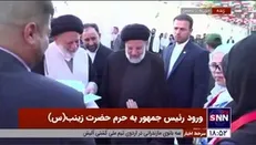 گفتگوی عربی رئیس جمهور با خانواده یکی از شهدای مدافع حرم سوری در حرم حضرت زینب (س)