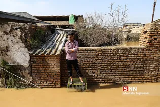 روستای آق قلا در چهارمین روز جاری شدن سیل