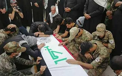 تشییع شهدای الحشدالشعبی با شعار &laquo;مرگ بر آمریکا&raquo; و &laquo;مرگ بر اسرائیل&raquo;