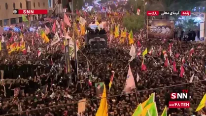 عزاداری پرشور مردم کربلا در مراسم تشییع پیکر آقای شهید ایران