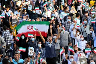 جشن پیروزی ابراهیم رئیسی در انتخابات ریاست جمهوری