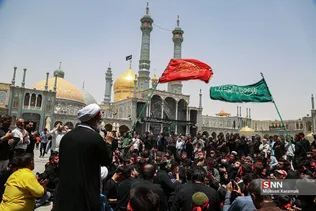 عزاداری و عرض تسلیت عاشقان امام باقر علیه السلام در حرم بانوی کرامت